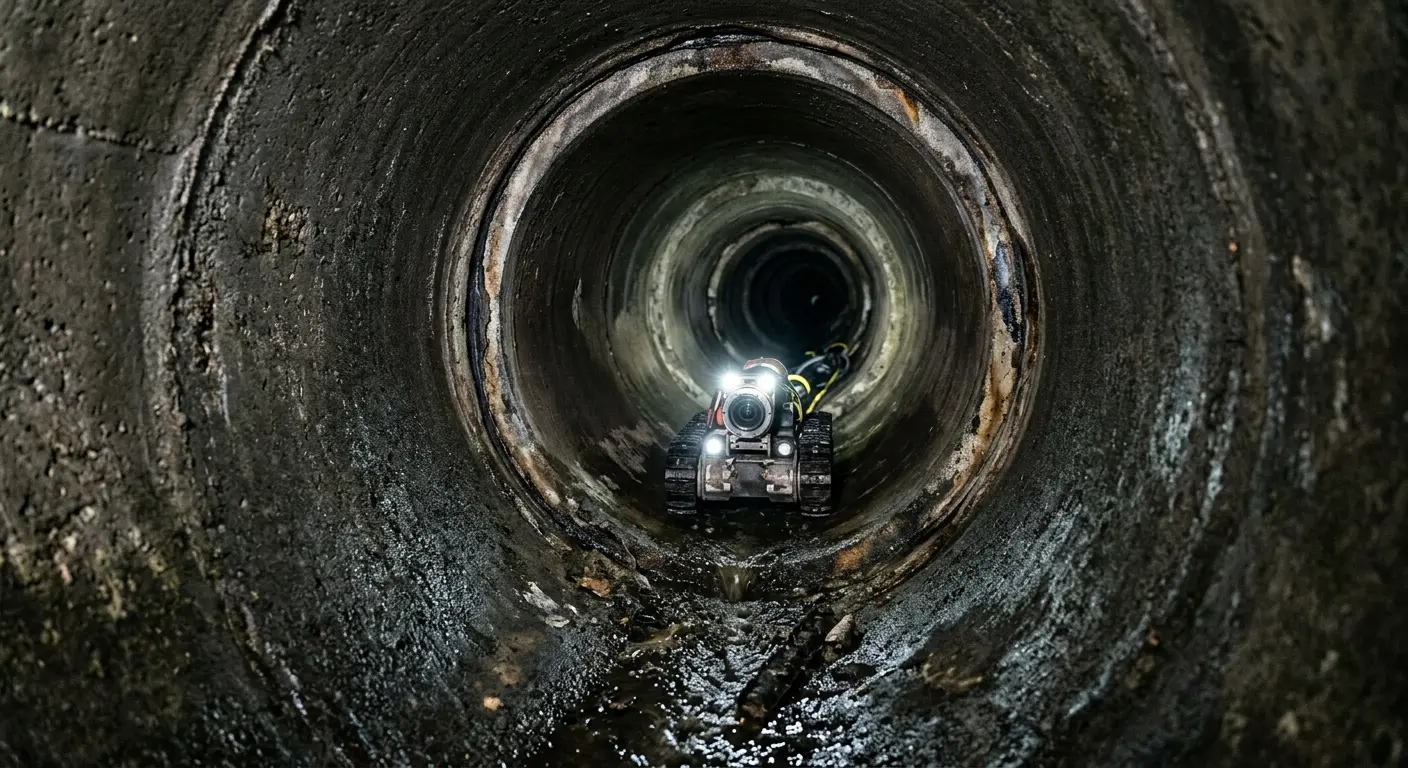 Robotic sewer camera inspecting pipe interior for Drain Snake Service in Smiths Station